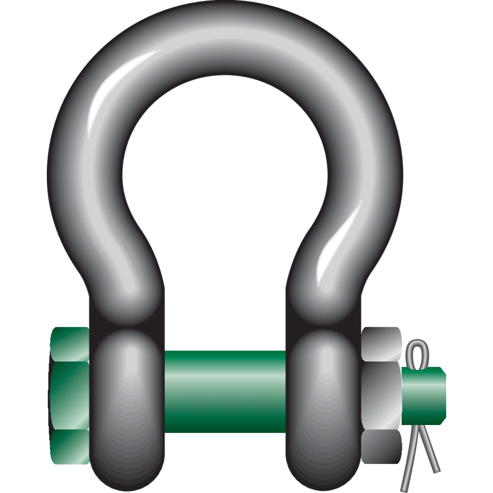 Green Pin Bow Shackles, Safety Bolt G-4163 | Certex Norge